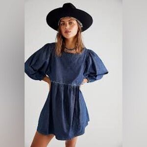 Free People Get Obsessed denim baby doll dress